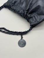 CHANEL METALLIC NAVY 22BAG - Image 9